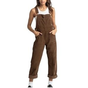 Free People We The Free Ziggy Cord Overalls Brown Corduroy Size Small
